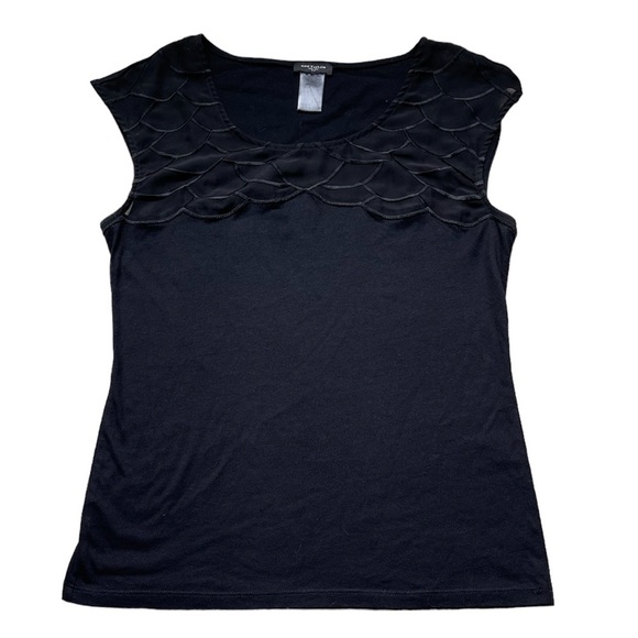 Ann Taylor Black Sheer Panel Top Size XS - Picture 1 of 10